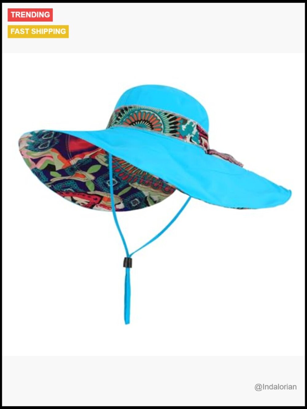 Foldable Floppy Sun Hat Reversible Wide Brim UPF 50+ Beach Travel Bucket Hat - Picture 4 of 7